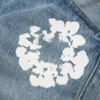 Rechte Cotton Wreath-denimbroek, lichte wassing