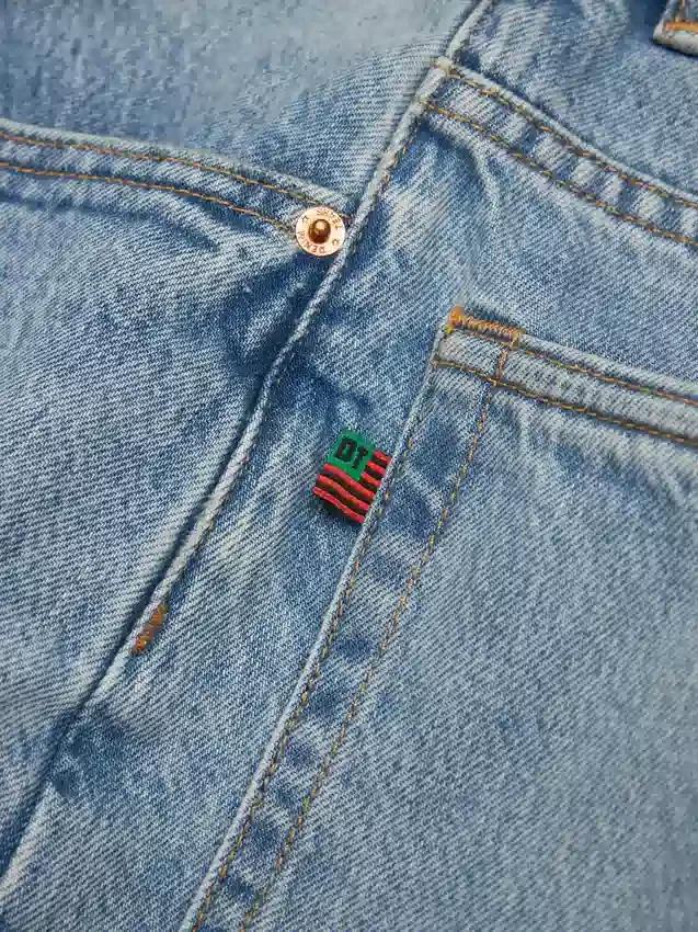 Rechte Denim-broek, lichte wassing