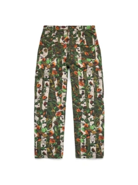 Seizoensgebonden cargobroek, groen camouflage