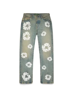 Straight Cotton Wreath-denimbroek met ‘Dirty Wash’-effect