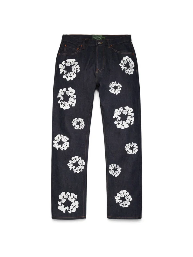 Straight Cotton Wreath-denimbroek met selvedge