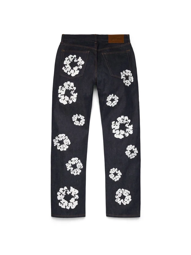 Straight Cotton Wreath-denimbroek met selvedge