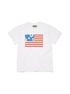 T-shirt met vlag en krans, wit