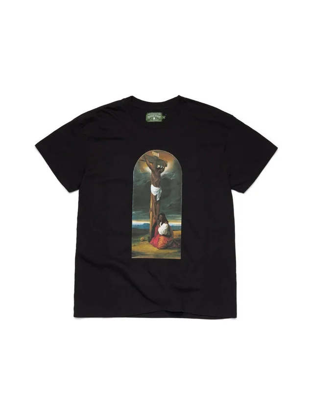 T-shirt 'St. Maria Magdalena aan de voet van het kruis' - zwart
