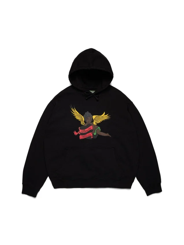 Zwarte Cherub-hoodie, zwart