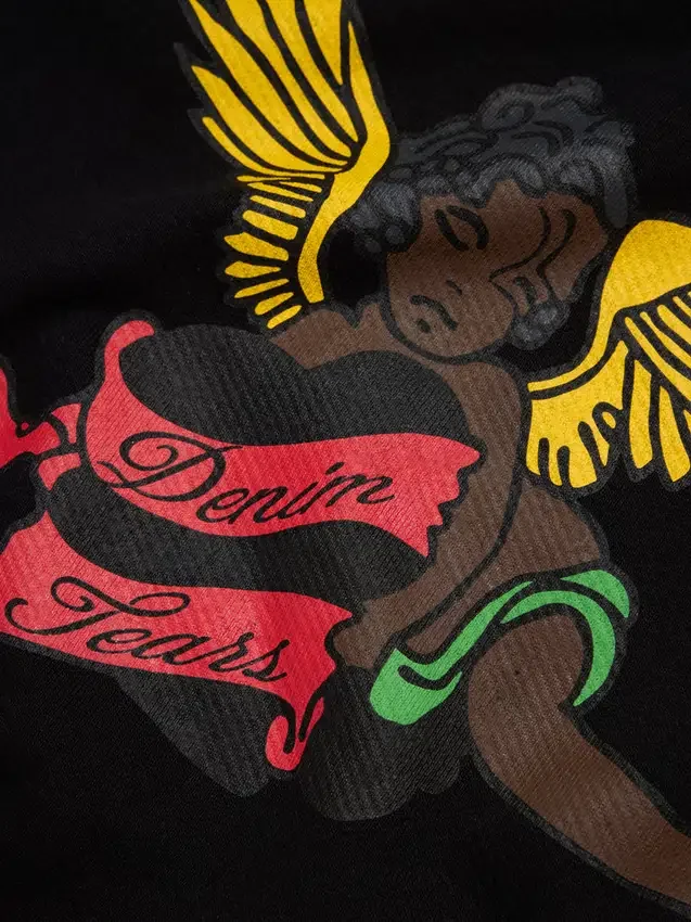 Zwarte Cherub-hoodie, zwart